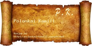 Polonkai Kamill névjegykártya
